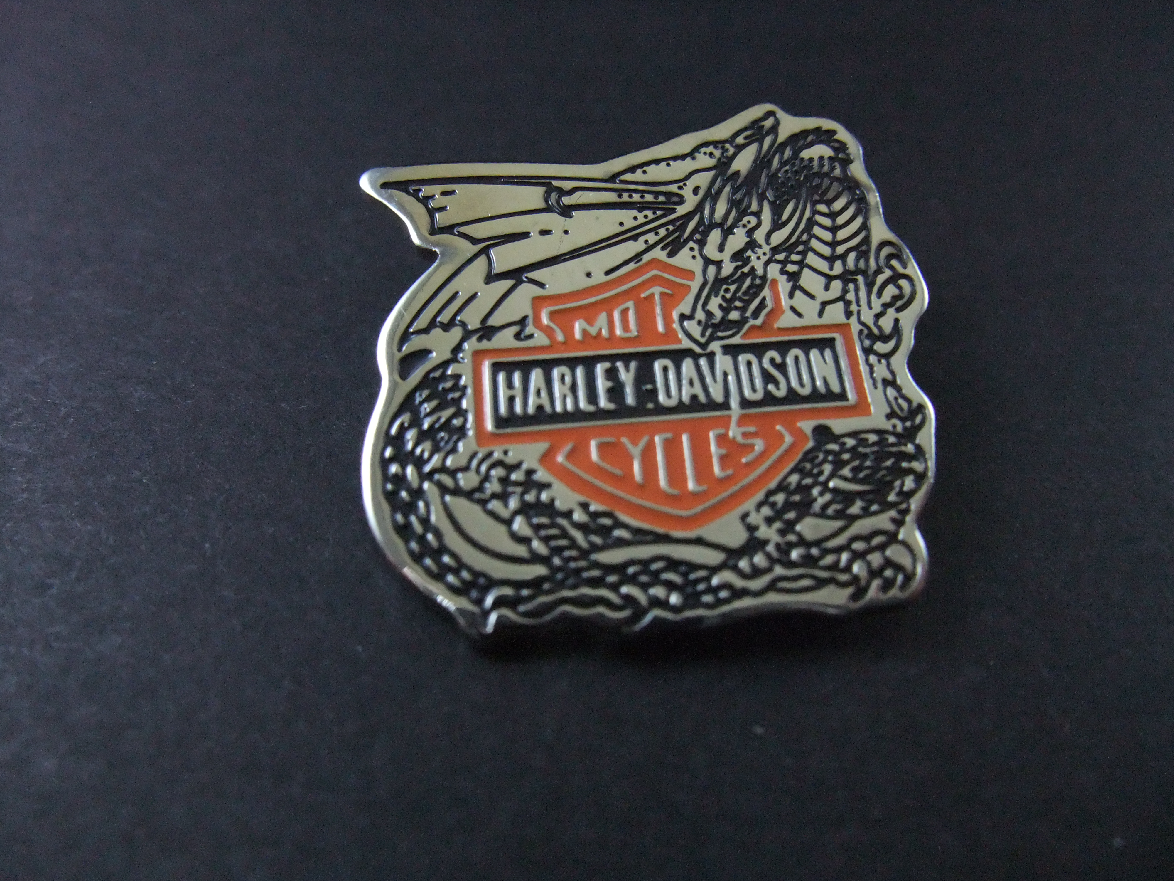 Harley Davidson motor logo oranje -grijs